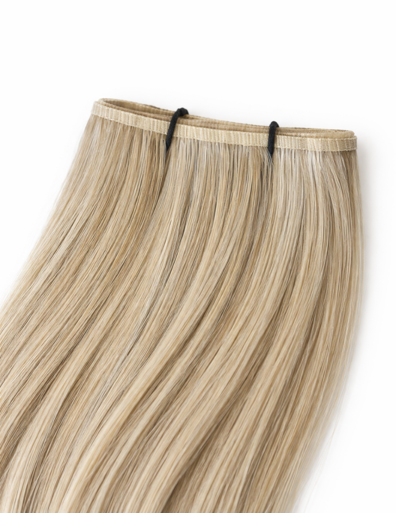 #collection-only-2 Onlypro O-Weft Genius Weft thin track macro showing reinforced 2 mm weft construction for stylists